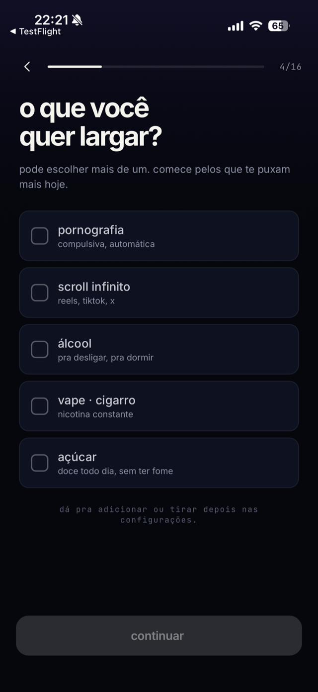 Onboarding do Maré: o que você quer largar